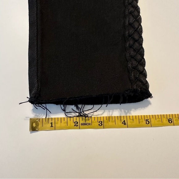 Driftwood Braided Side Jackie Skinny Raw Hem Black Jeans - 27 - Picture 13 of 15